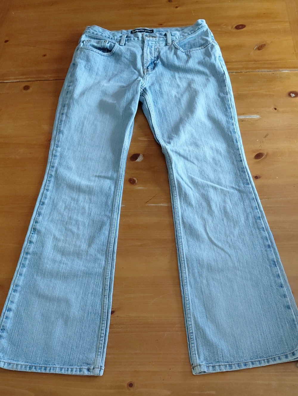 Vtg 90s Express Light Wash Low-Rise Flare Jeans Size 7/8 L